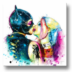 Catwoman love Harley Quinn - peinture tableau Patrice MURCIANO exclusive