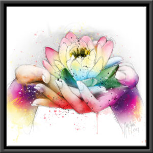 Lotus fleur peinture toile encadrée murciano