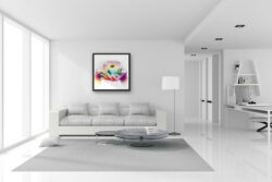 Lotus fleur peinture toile encadrée murciano