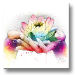 Lotus fleur peinture toile murciano