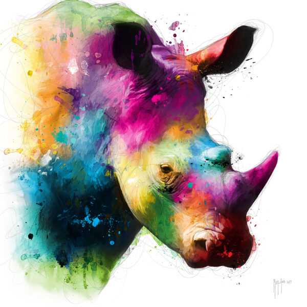 Rhinocéros - Poster PREMIUM authentique de Patrice MURCIANO