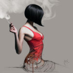 La Fille En Rouge-Poster PREMIUM authentique de Patrice MURCIANO
