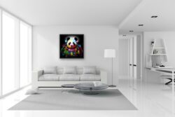 Panda Samourai toile tableau oeuvre cadre peinture