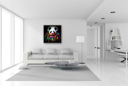 Panda Samourai toile tableau oeuvre cadre peinture
