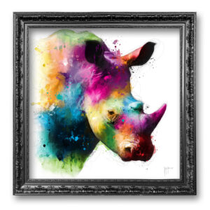 Rhinoceros peinture toile oeuvre encadrement contemporain