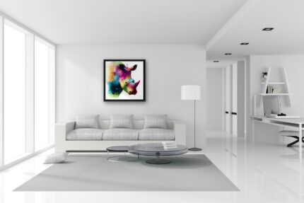 3D rendering : illustration of White interior design of living r