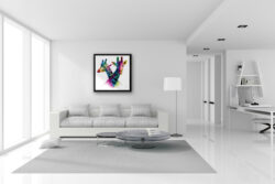 Savannah toile girafe peinture oeuvre coloration contemporain