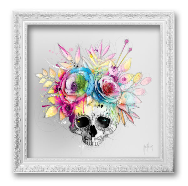 Soul's Flowers tete de mort couleur peinture toile artiste oeuvre