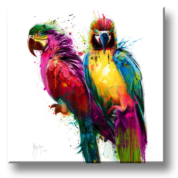 Tropical Colors peroquet toile color oeuvre artiste peinture