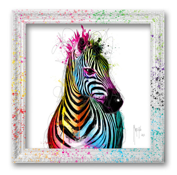 Zebra Pop zebre couleur peinture toile cadre oeuvre contemporaine