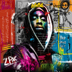 2pac - toile peinture artiste unique contemporaine style street art