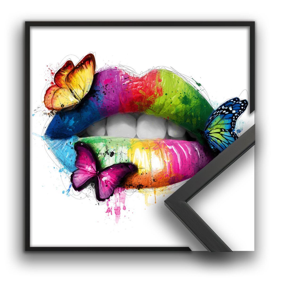 Poster encadré BUTTERFLY KISS – 50x50cm