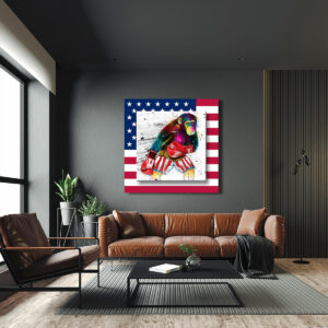 Living in America murciano boxe oeuvre artiste toile peinture tableau