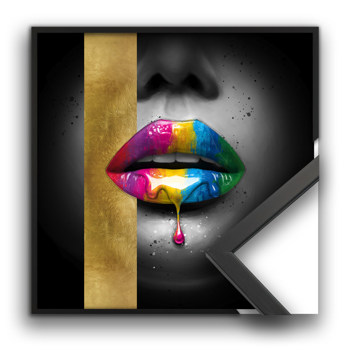Poster encadré GOLDEN KISS – 50x50cm