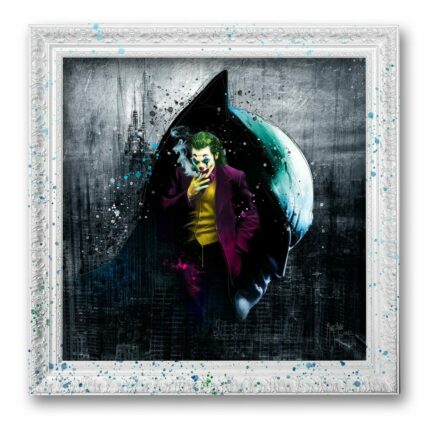 the-Batman-and-the-joker-cadre-blanc-+-dripping