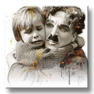 Chaplin and the Kid - toile tableau peinture oeuvre contemporaine