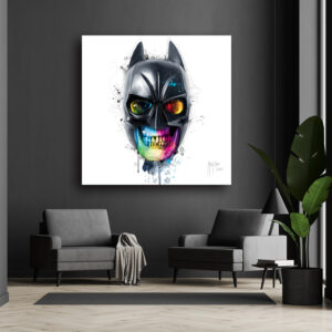 The bat skull - Batman tete de mort - peinture artiste - toile oeuvre - tableau