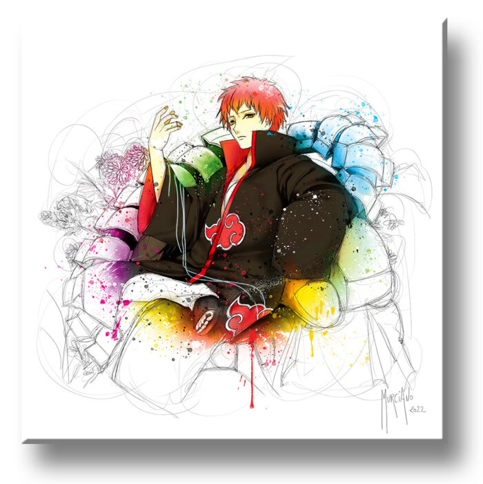 sasori akatsuki peinture manga tableau toile oeuvre france montpellier