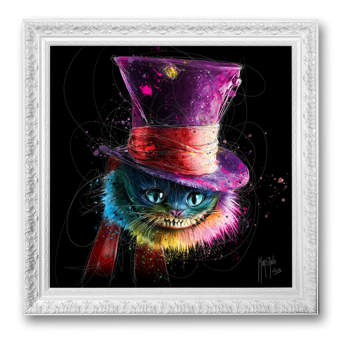 Le chat de Cheshire - alice au pays des merveilles tableau toile peinture oeuvre couleur