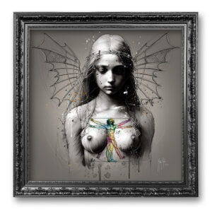 Da Vinci's Angel femme toile oeuvre nu peinture artiste montpellier