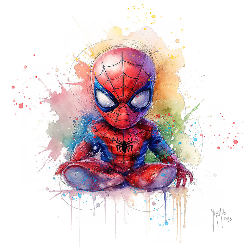 Poster – Super Baby Spiderman – 30x30cm