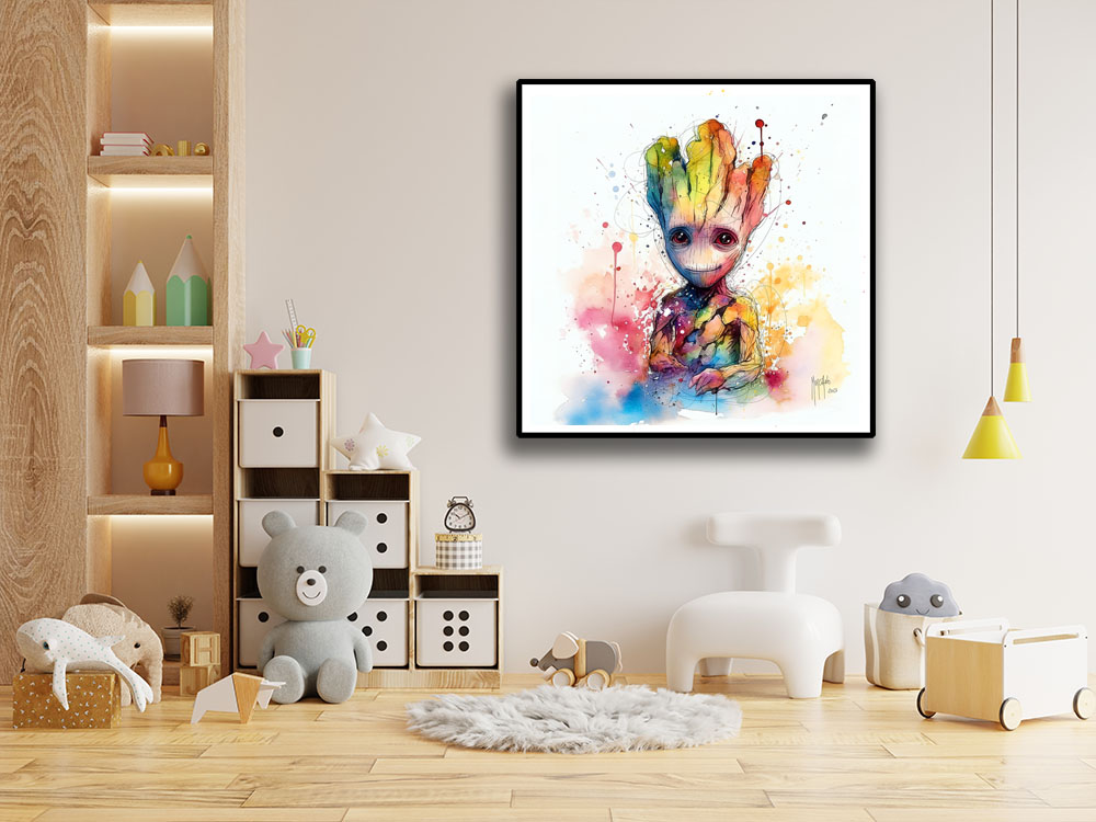 RUANRUAN Poster de bébé Groot dansant sur toile et art mural imprimé  moderne pour décoration de chambre familiale 50 x 75 cm : :  Cuisine et Maison