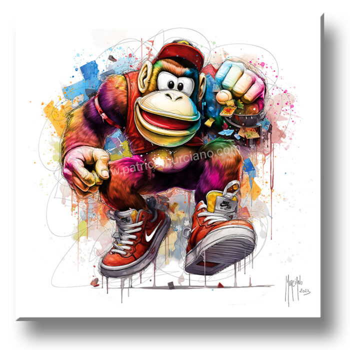 Air Force Kong - Donkey Kong Toile tableau peinture oeuvre new pop