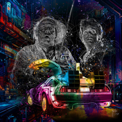 Retour vers le futur tableau toile peinture oeuvre