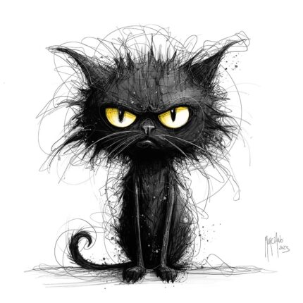 Le chat tableau tim burton toile peinture dibond plexiglass