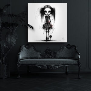 Morticia Addams toile peinture tableau Tim Burton