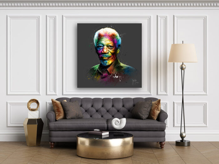 morgan freeman tableau toile peinture moderne oeuvre couleur