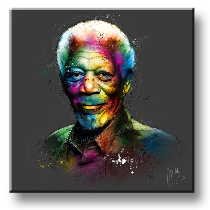 morgan freeman tableau toile peinture moderne oeuvre couleur