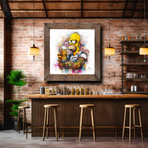 Homer Simpson toile oeuvre tableau peinture salon contemporain art