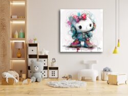 Hello Kitty tableau toile peinture oeuvre