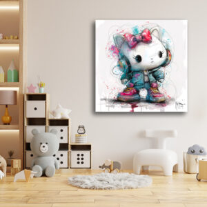 Hello Kitty tableau toile peinture oeuvre