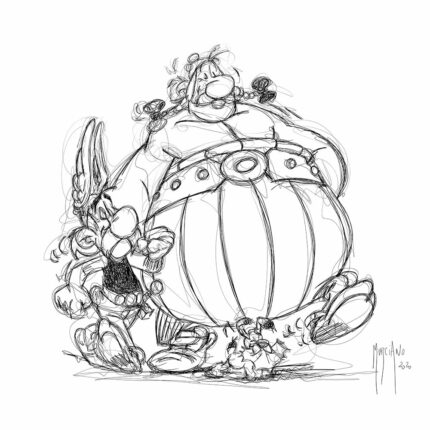 Astérix - 40x40cm - Dessin original