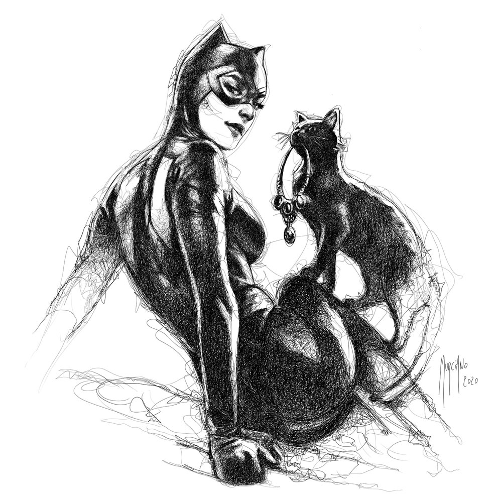 Catwoman – 40x40cm – Dessin original