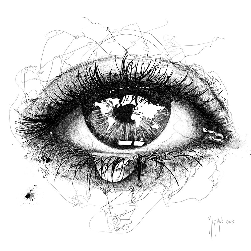 Les larmes de Gaïa – 40x40cm – Dessin original