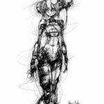 Les p’tits robots #3 - 30x40cm - Dessin original