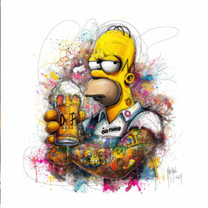 T-shirt homer simpson luxe art