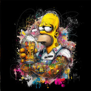 T-shirt homer simpson luxe art