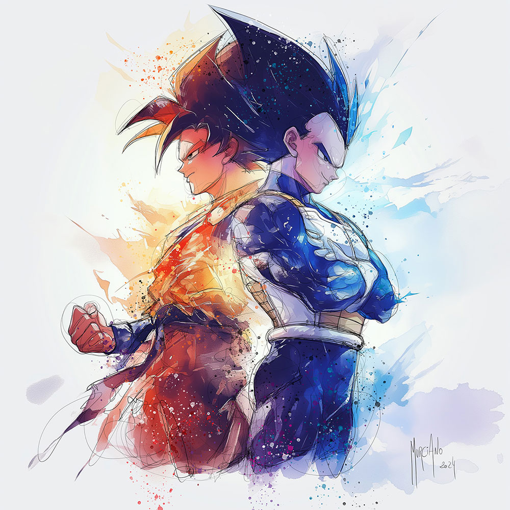 Goku & Vegeta – 40×40 cm
