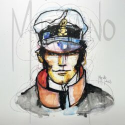 Aquarelle et encre Corto maltese
