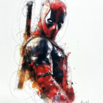 Aquarelle originale dead pool