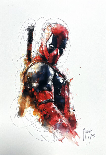 Aquarelle originale dead pool