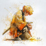 Zenitsu Agatsuma demon slayers oeuvre artistique tableau toile peinture par Murciano
