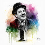 Charlie Chaplin tableau peinture Murciano