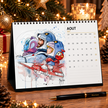 Calendrier de bureau Année 80 – août