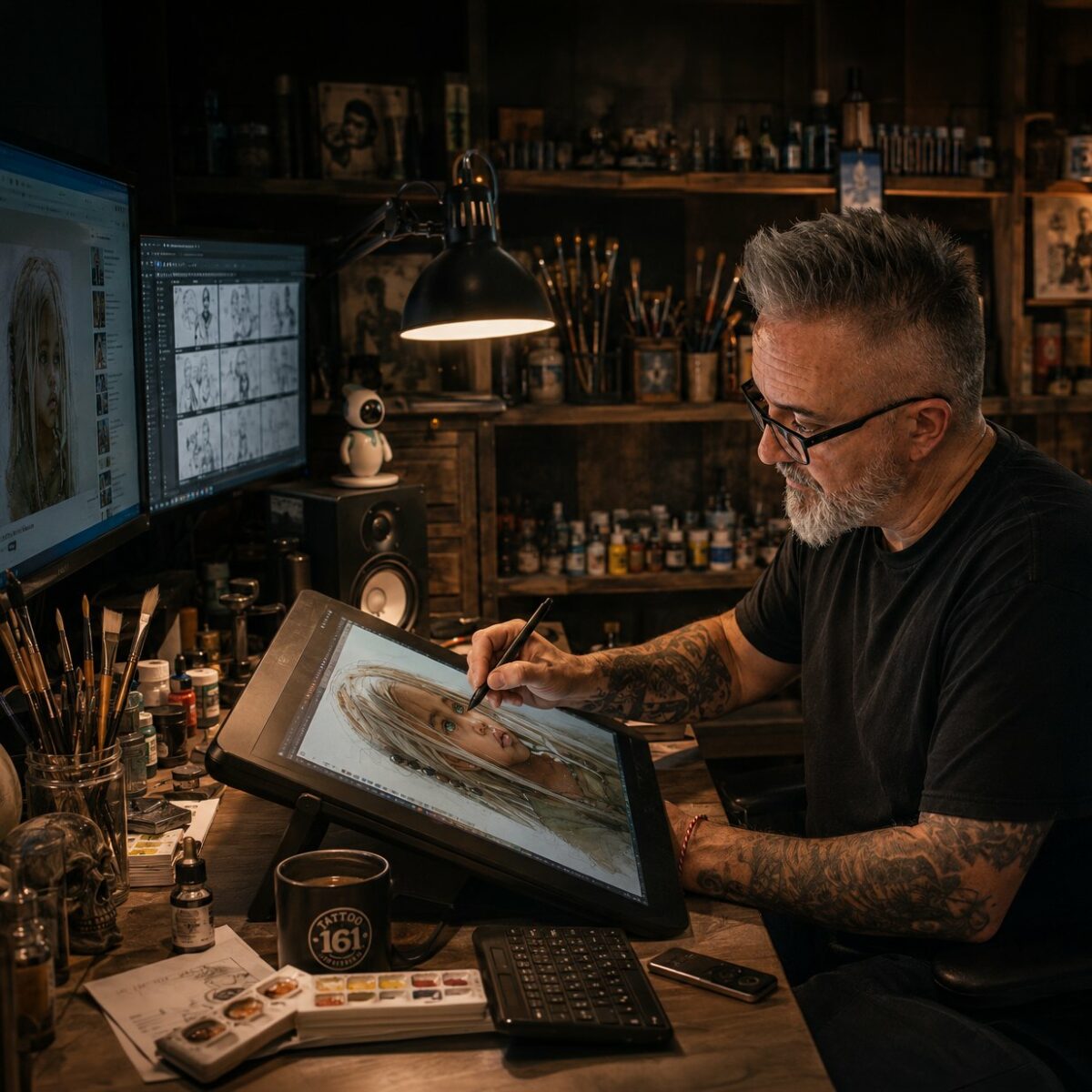 Patrice Murciano peint &agrave; la palette graphique