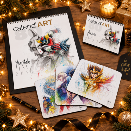 Coffret Année 80 : calendrier mural, calendrier de bureau et tapis de souris au choix